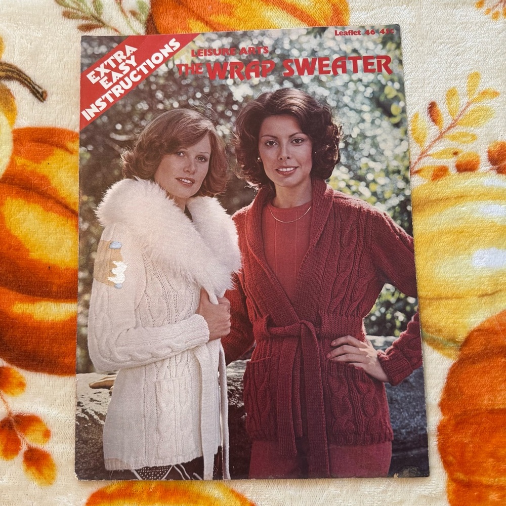 VTG Leisure Arts Women's Wraparound Sweater Knitting Instructions VTG Crafts